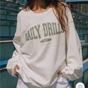 NWT Daily Drills Oversized Sport Crew - White M/L
